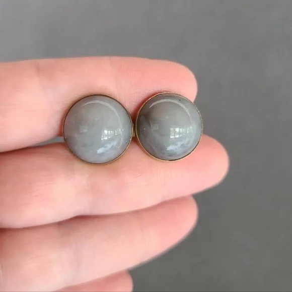 Swank Gray Cabochon Cufflinks - Picture 7 of 10